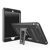 MoKo Case for iPad Mini 3 / 2 / 1, Silicone + Black Hard Polycarbonate Protector with Foldable Stand Cover Case for Mini 3, Mini 2 and Mini (2012 1st gen), BLACK (Will not fit iPad Mini 4)