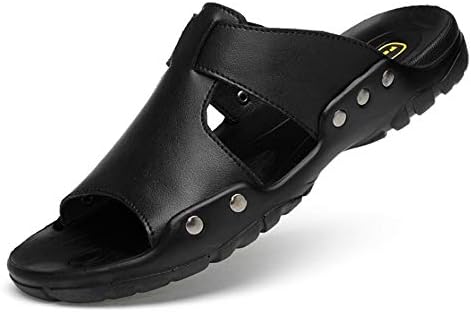 Men's Sandals Leather Non-Slip Dual Leisure Beach Shoes Breathable Sandals and Slippers