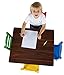 Tot Tutors Kids Wood Table & 4 Chair Set, Red/Blue/Green/Yellow, Espresso/Primary