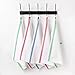 Liliane Collection 6 Kitchen Towels (18x28) - 100% Cotton - Vintage Design with Two Colorful Side Stripes. Classic Dish Set Includes 2 Red 2 Green 2 Blue Towels. Absorbent with Hanging Loop