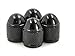 Godeson Black Car Tire Valve Stems Cap Bullet Style Tire Valve Cap from, 4 Pcs/Set, Aluminum Tire Wheel Stem Air Valve Caps for 8V1 US Schrader Valve, Dustproof Caps