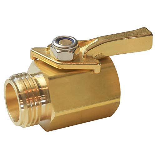 Xiny Tool Shut Off Valve, 3/4" Heavy Duty Brass Garden Hose Shut Off