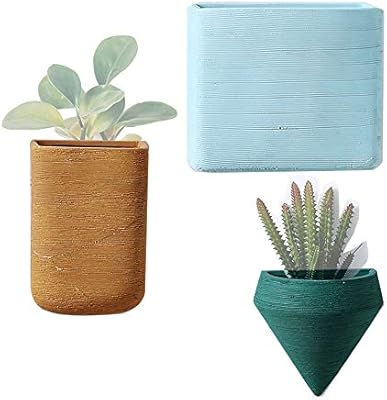 Set Of 3 Large Wall Planters Ceramic Hanging Planters Geometric Wall Decor Container Great Succulent Plants Air Plant Faux Plants Amazon Com Au Lawn Garden
