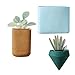 Set of 3 Large Wall Flower Succulents Planters Ceramic Geometric Wall Hanging Decor Container -Gift for Girl Women &Mom