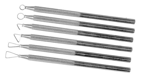 Sculpting Tool Set Has Aluminum Handles and Steel Blades For Shaping Clay (Set of 6)