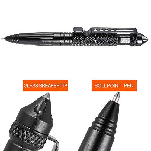 Tactical Pen with 6 ink refill 4 in 1 Black Ball Point, Emergency