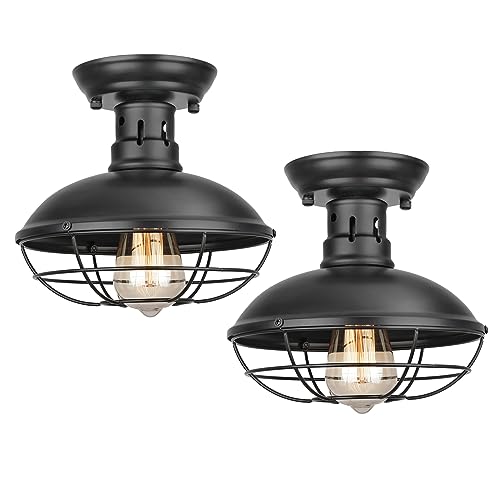 2 Pack Farmhouse Flush Mount Ceiling Light - Easric