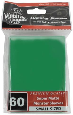 Sleeves - Monster Protector Sleeves - Smaller Size Super Matte - Green (Fits Yugioh and Other Smaller Sized Gaming Cards)