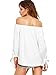 SheIn Women's Off Shoulder Slit Sleeve Tie Cuff Blouse Top Large White