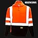 New York Hi-Viz Workwear H8311 Men's ANSI Class 3 High Visibility Class 3 Sweatshirt, Hooded Pullover, Knit Lining, Black Bottom (Orange, X-Large)