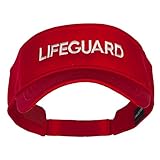 Lifeguard Embroidered Strap Back Visor - Red OSFM