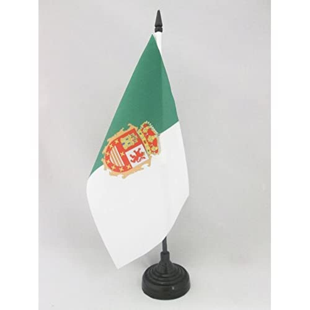 AZ FLAG Fuerteventura Table Flag 5'' x 8'' - Fuerteventura Office Decoration 100% Polyester 21 x 14 cm - Mini Desk Flag with Pole and Black Plastic Base