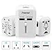 Insten Universal Worldwide Travel Adapter Wall Charger Power Plug AC Adapter with Dual USB Charging Ports for US/EU/UK/AU International Cellphone Laptop, White