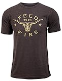 Jumpbox Fitness Feed the Fire (Eat Beef) - Coffee Brown - Men's Triblend Funny Workout T-shirt
