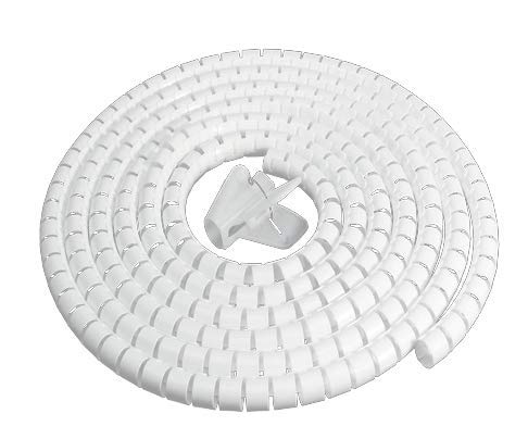 Cable Tidy Wrap, Cutable Spiral Binding Tube, Wire Organizer for TV/PC/Computer/Home Enthertainment (2M- White)