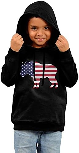 QG99lknbg Childrens Unisex Mountain Goat USA Flag Hooded Sweatshirt