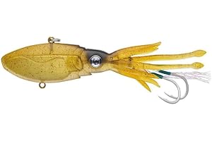 Nomad Design Squidtrex Fishing Lure with Patent Pending Technology Vibration Design - TPE Soft Plastic, BKK Assist Hooks, Squid Lure