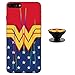 Vintage Wonder Woman Case for iPhone 8 Plus 7 Plus Protective Case Aurora Color Soft TPU Compatible iPhone 8 Plus Cover with Phone Holder Bracket