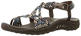 Skechers Women's Reggae Loopy Toe Ring Sandal,Chocolate/Blue,10 M US
