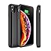 Snowpink [Upgraded] iPhone Xs Max Battery Case Support Headphones, 5000mAh Portable Charger Case Rechargeable Extended Battery Pack Protective Charging Case Compatible iPhone Xs Max(6.5 Inch)- Black