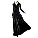 QINGYUAN Women Long Sleeve V-neck Velvet Stretchy Maxi Dress