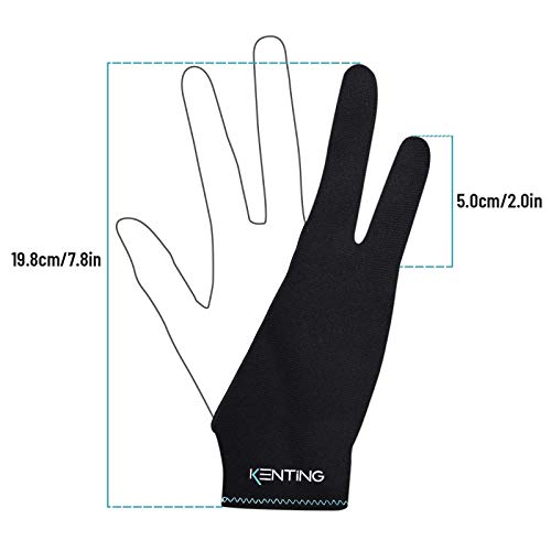 KENTING Two-Finger Glove Free Size for Drawing Graphics Tablet LED Light Box Tracing Pad iPad and Artist Art Creation Good for Right Hand Left Hand 1PC