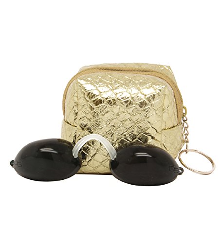 Glamour Eyes Tanning Goggles By Designer Skin - With Keychain Pouch - Choose Color! (Gold)
