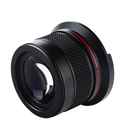 K & F Concept 58MM Fisheye 0.35X (Lentille Macro + Objectif Grand Angle) Super HD Grand Angle avec Macro Gros Plan pour…