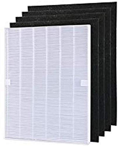 YanBan 4 Pieces Air Purifier Carbon Pre-Filters and 1 Piece Main HEPA Filter for Winix 115115 5300 5500