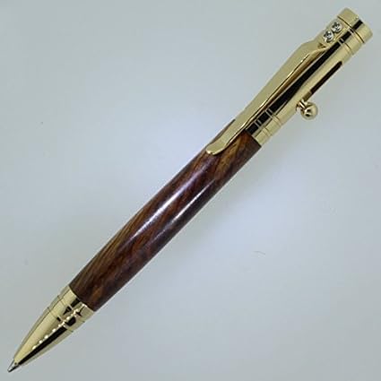 Amazon Com Jig Pro Shop Hand Turned Bolt Action Stylus Tec Pen Cocobolo Rosewood 24k Gold Sports Outdoors amazon com