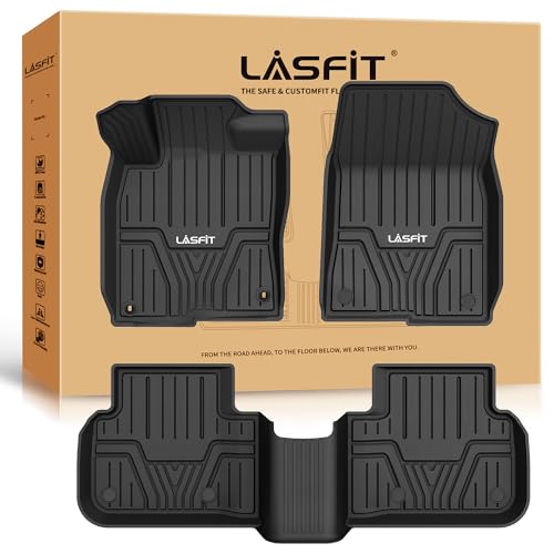 LASFIT 𝐈𝐧𝐣𝐞𝐜𝐭𝐢𝐨𝐧 𝐌𝐨𝐥𝐝𝐞𝐝 Floor Mats for Honda Civic 2022-2026 (Not Fit Hybrid) / for Acura Integra 2023-2026, 𝐍𝐨-𝐂𝐮𝐫𝐥𝐢𝐧𝐠 TPE All Weather Car Liners, 10+ Years Lifespan