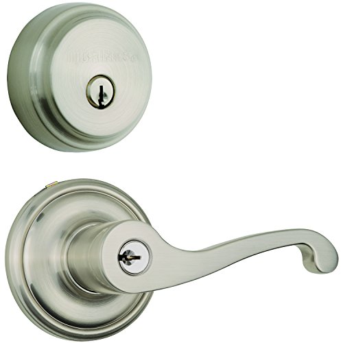 Brinks Push Pull Rotate Door Locks Glenshaw Lever Combination Pack with Single Cylinder Deadbolt