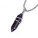BRCbeads Gemstone Necklace, Pendant Crystal Wire Wrap Healing Point Reki Chakra Unisex Stainless Steel Chain 20''