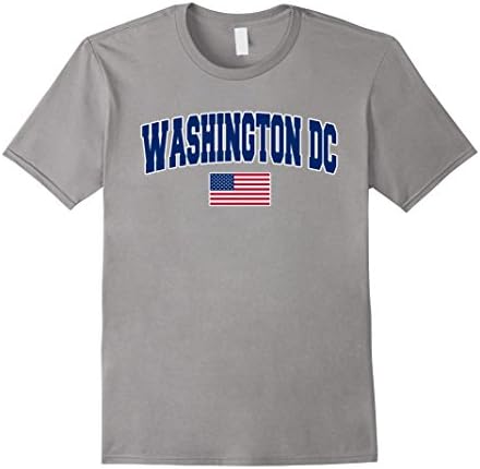 Mens Washington DC City Pride USA Flag T-Shirt Large Slate
