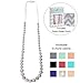Goobie Baby Audrey Silicone Teething Necklace for Mom to Wear, Safe BPA Free Beads to Chew - Marble