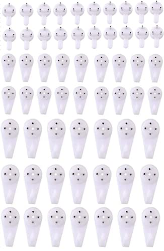 Non-Trace Utility Hook Hard Wall Picture Hanging Hooks Set Wall Hanger for Clock Photo - 58 PCS