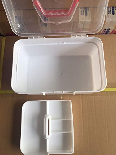 Empty First Aid Kit Family Medicine Chest Storage Box Household Plastic Drug Holder Case Medicine Cabinet (Red-Big Size) - Thumbnail 7