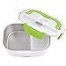 Yescom 1.5L Portable Electric Heating Lunch Box Food Storage Warmer w/Stain Steel & PP Removable Container Green