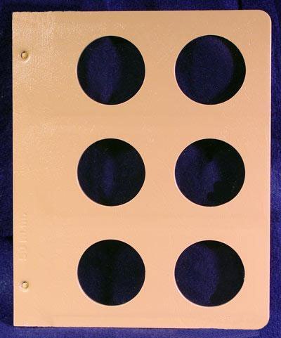 Dansco Blank Album Page for 50mm Coins