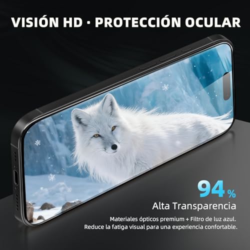 Película protectora de pantalla de vidrio 9h + de 3 piezas para iPhone, vidrio templado súper duro [resistente a la rotura de grado militar] con herramientas de instalación fáciles actualizadas (17pro max)