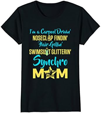 Womens Synchronized Swimming T-Shirt -- Synchro Mom Large Black