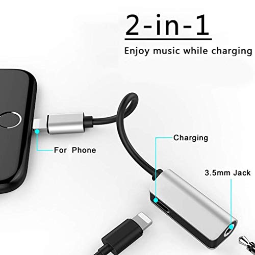 image for turelar Headphone Adapter for iPhone Headphone Adapter Splitter Compat
