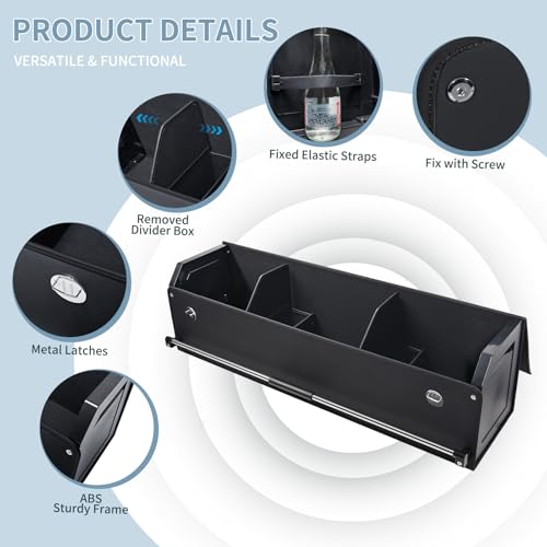 XCF Car Trunk Organizer, Waterproof Leather Trunk Organizer with Lid and Stable Handle, Storage Compartment for Packaging, SUV Accessories/Car Organizer(Black, 101 * 29 * 31 cm)