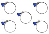 Taytools 114915 5-Piece 4" Hose Clamp Keyed Thumb Screw Easy Release Dust Collector Hose Clamps