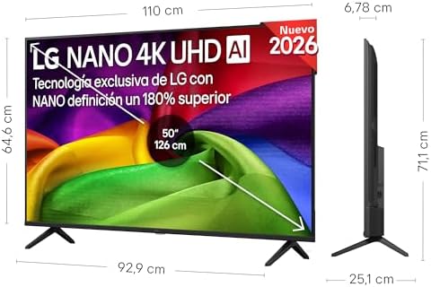 50NU800B6LC - Smart TV Nano UHD AI 50" 4K Sin Reflejos 94%, 2026