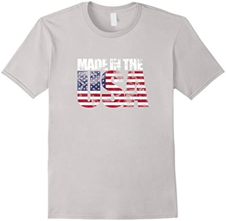 Mens Panowear Made in the USA Patriotic T Shirt XL Silver