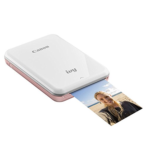 Canon Ivy Mini Mobile Photo Printer (Rose Gold) - Zink Zero Ink Printing Technology - Wireless/Bluetooth + Canon 2 x 3 Zink Photo Paper Pack (50 Sheets) + Photo4Less Cleaning Cloth - Deluxe Bundle