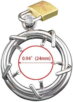 Bondage Masters Male Chastity Device, Ultra Small Cage with Crown of Thorns, Silver - Image 5