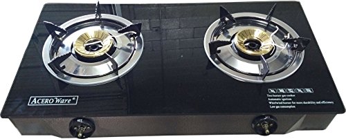 Acero ware 20, 000 btu double cast burner gas stove wit…