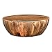 The Urban Port UPT-32180 Mango Wood Coffee Table in Round Shape, Dark Brown